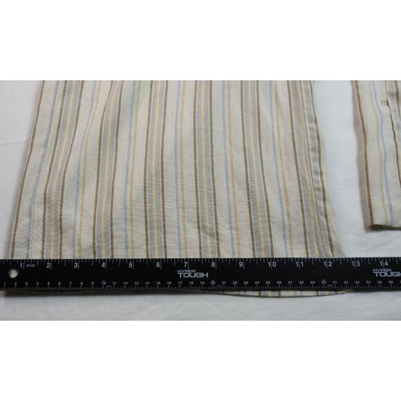 Black Ibis Striped Linen Blend Wide Leg Pants Women’s XL Beige Tan Blue Neutral - Picture 5 of 8